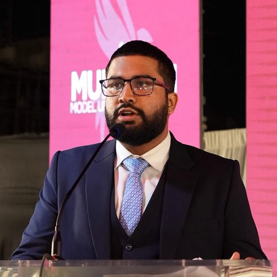 Ammar Hashmi, Co-Founder and Chief Financial Officer of MUN Society Pakistan.