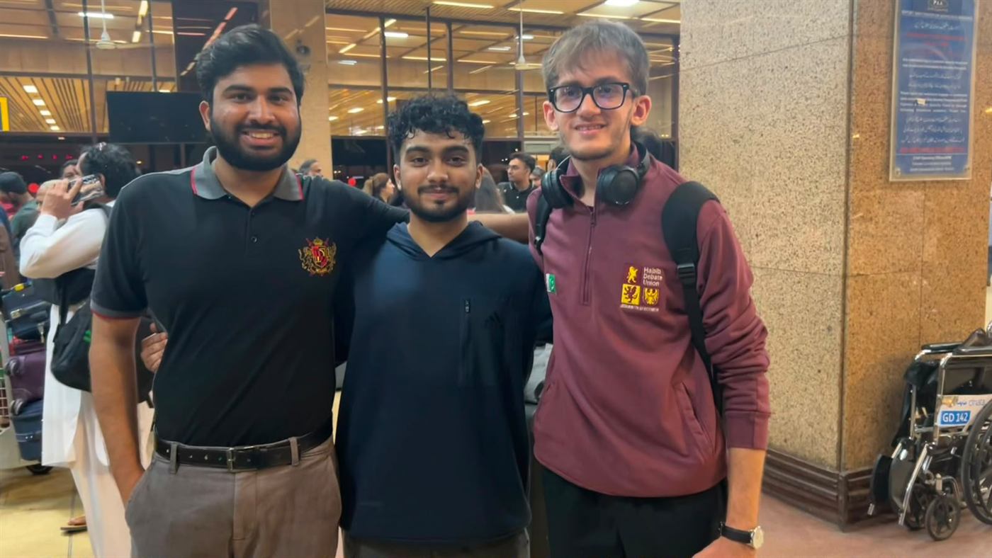 The team seeing Rohaan Arshad off at the airport before WorldMUN 2025.